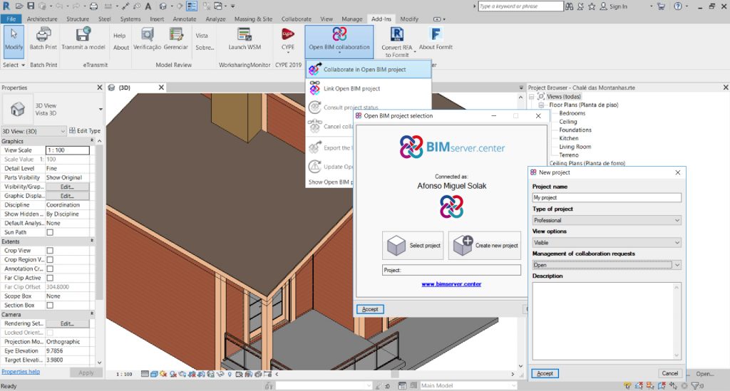 Starting a new Open BIM project with Autodesk Revit