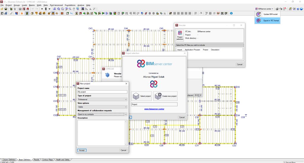 Starting a new Open BIM project with CYPECAD