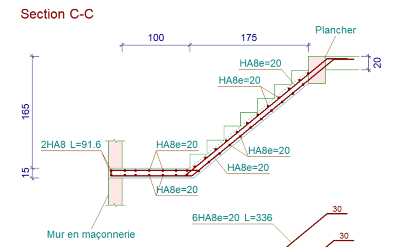 Mod lisation Et Calcul D escalier En B ton Arm Ou Acier BIMserver 